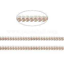 3.28-футовые латунные цепи, цепочки початков, пайки, с листьями, золотые, золотые, 6x5x0.6 мм