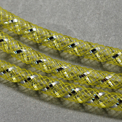 Filo tubolare, corda di filo netto plastico, con vene d'argento, cachi chiaro, 4mm, 50 iardae / pacco