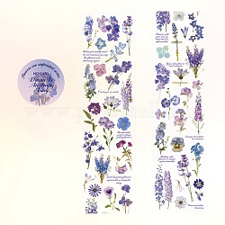Blume wasserdichte selbstklebende PVC-Dekorationsbänder auf Rolle, für diy scrapbooking, Flieder, 40x50x2 mm