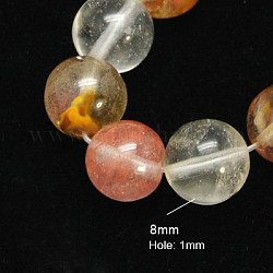 Chapelets de perles en verre de peau de tigre, ronde, colorées, 8mm, Trou: 1mm