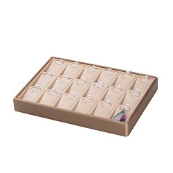 Cajas de presentación collar de madera, cubierta de la PU de los accesorios de cuero y hierro, Rectángulo, naranja, 250x180x32mm