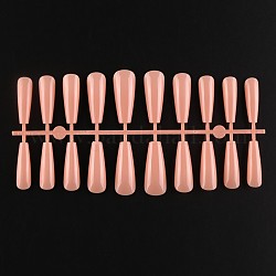 Однотонные пластиковые бесшовные накладные ногти, инструмент для маникюра для ногтей, седло коричневый, 26~32x6~13 мм, 20 шт / комплект.