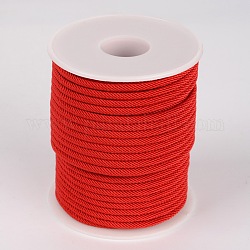 Круглые полиэфирные шнуры, красные, 3 мм, около 21.87 ярда (20 м) / рулон