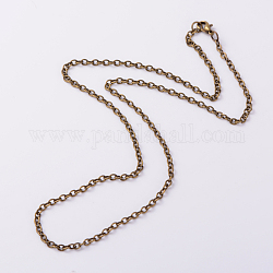 Железные ожерелья, кабель цепи, с цинковым сплавом застежками омаров коготь, античная бронза, 25.1 дюйм