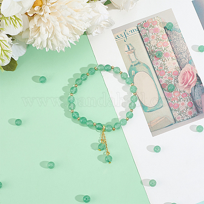 Естественный зеленый авантюрин бисер нитей G-OC0001-64-6mm-1