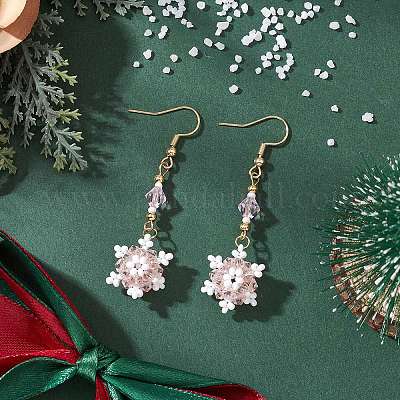 Стеклянные бусины серьги dnagle EJEW-MZ00501-02-1