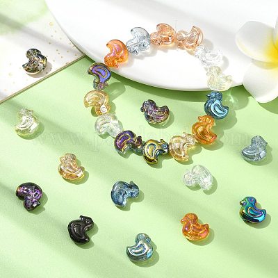 100шт гальванические прозрачные стеклянные бусины&nbsp;GLAA-CJ0002-78-1