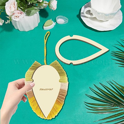 6 шт. 6 стильных деревянных кольца-кольца макраме для изготовления поделок DIY-WH0545-008-1