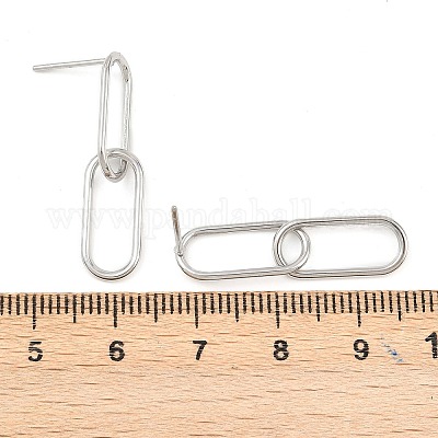 Овальные серьги-гвоздики из нержавеющей стали 316 EJEW-D339-04P-1