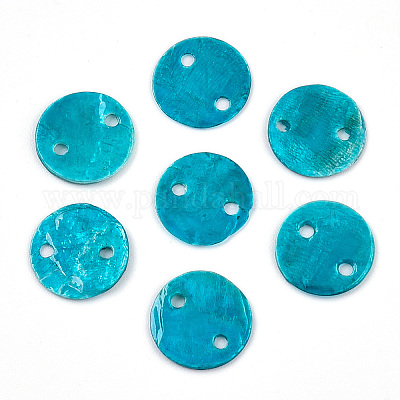 Окрашенные распылением натуральные подвески с соединителем оболочки Capiz SSHEL-N039-03A-1