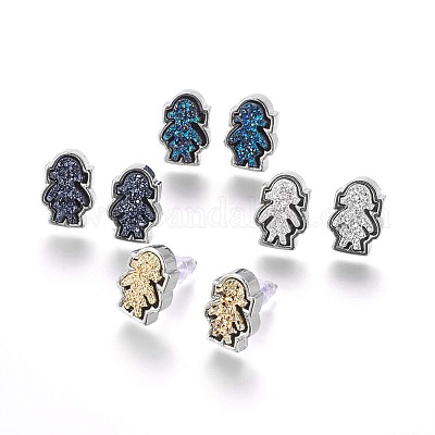 Латунь серьги&nbsp;EJEW-J098-FP-1