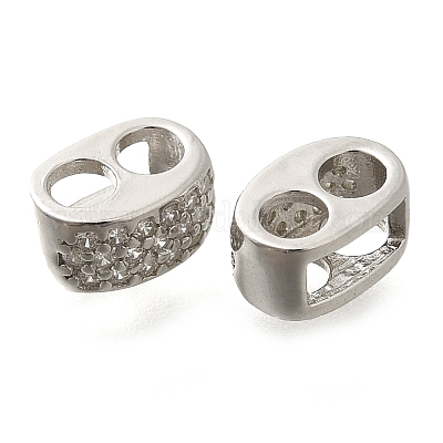 925 серебряная микропаве прозрачная проставка из кубического циркония STER-U006-17P-1