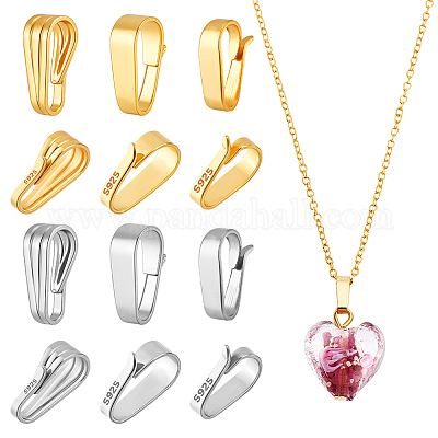 12 шт. 6 стиля 925 застежки-кнопки из стерлингового серебра STER-PH0003-74-1