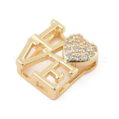 Латунные микро проложить кубического циркония слайд подвески ZIRC-I068-21G-01-1