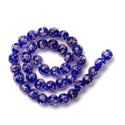 Светящиеся бусины ручной работы из искусственного песка в технике лэмпворк LAMP-B028-03N-10mm-1