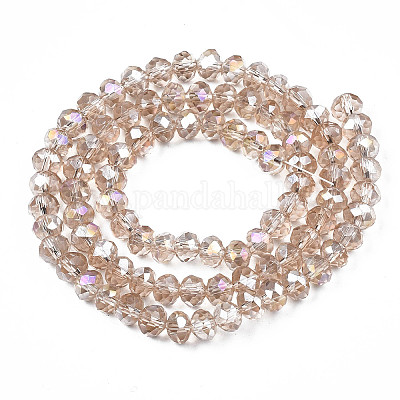 Стеклянные бусины с гальваническим покрытием  EGLA-A034-T1mm-B24-1