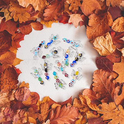 50 шт. подвески из стекла миллефиори ручной работы FIND-DC0002-64-1