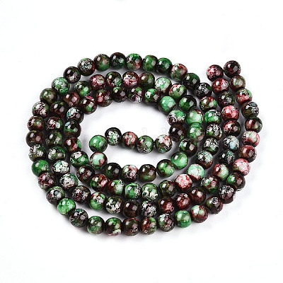 Выпечка окрашенные стеклянные бусины пряди X-DGLA-N003-8mm-A09-1