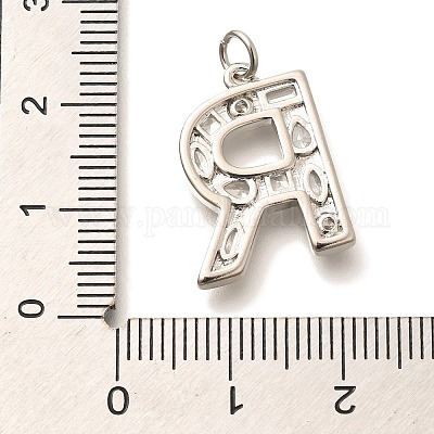 Латунные микропаве прозрачные подвески с фианитом KK-G521-01P-R-1