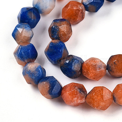Chapelets de perles en jade blanc naturel teinté&nbsp;G-T139-8mm-45K-1