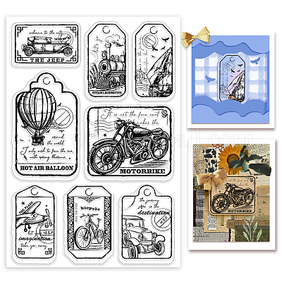 Vintage Travel Ticket Themed Clear Stamps Tickets Silicone Stamp Plane  Tickets Rubber Stamps Retro Tickets Post Card Silicone Transparent Seal  Stamps for Card Making Scrapbooking 
