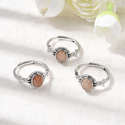 Кольца из натурального драгоценного камня RJEW-A084-03P-1