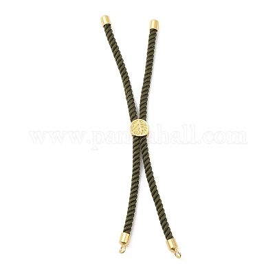 Серебряные браслеты из витого нейлонового шнура DIY-B066-03G-04-1