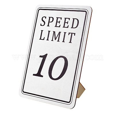 Фанера из тополя гоночный знак ограничения скорости 10 AJEW-WH0606-008E-1
