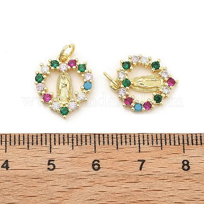 Латунные микро проложить кубического циркония подвески KK-C092-24L-G-1