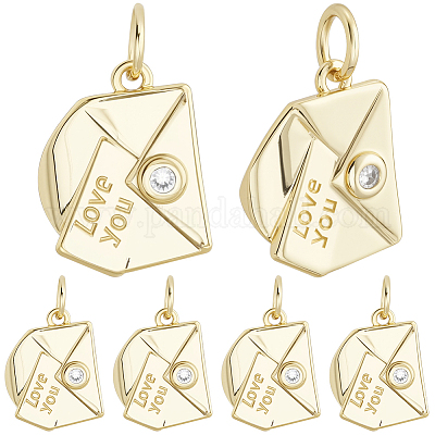 6шт латунные микропаве прозрачные кубические циркониевые подвески KK-BBC0020-62-1