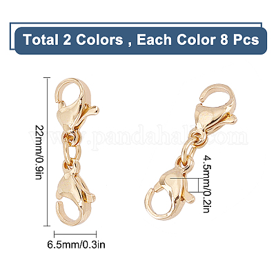 Wholesale SUNNYCLUE 1 Box 20Pcs Double Lobster Clasps Stainless