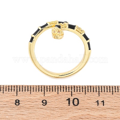 Латунные кольца-манжеты с микропаве и прозрачным цирконием для женщин RJEW-U047-39G-1