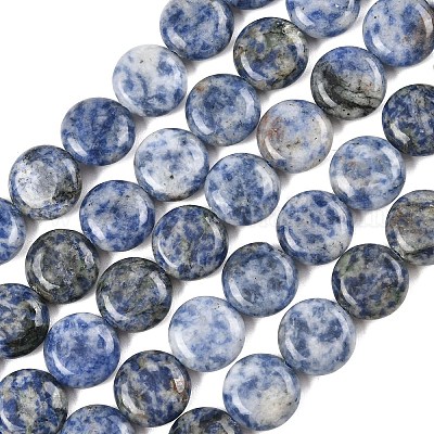 Натуральное синее пятно нитки из бисера яшмы&nbsp;G-L648-B08-15mm-1