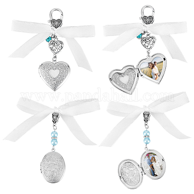 4 шт. 2 стиля подвесное украшение из стекла и сплава HJEW-UN00037-1