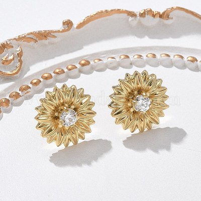 Серьги-гвоздики из нержавеющей стали 304 EJEW-R153-02G-1