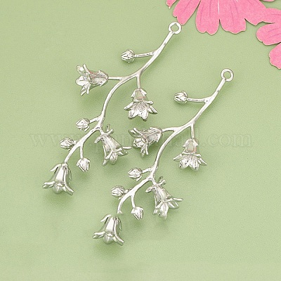 Подвески из латуни с объемными цветами KK-V006-02P-01-1