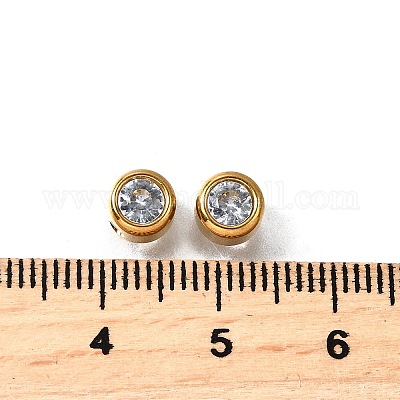 201 бусина из нержавеющей стали со стразами STAS-F318-02G-1