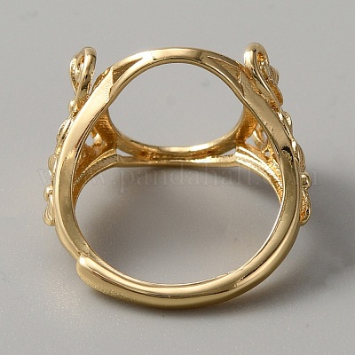Регулируемая латунные сеттинги площадку кольцо KK-WH0045-037G-1