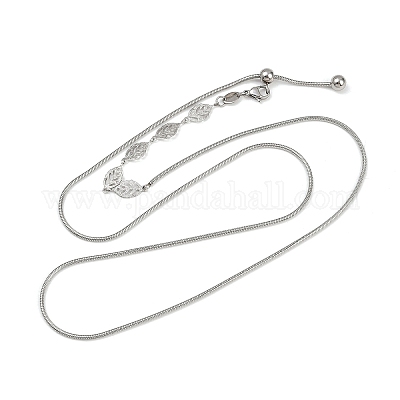 Регулируемые лариаты из нержавеющей стали 304 с цепочкой в виде листа для женщин NJEW-B133-01P-1