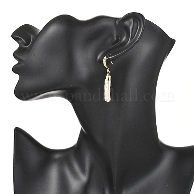 Серьги-подвески из натурального жемчуга кеши с гальваническим покрытием EJEW-JE06708-1