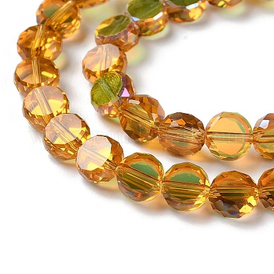 Прозрачные стеклянные бусины гальваническим пряди GLAA-Q099-D01-05-1