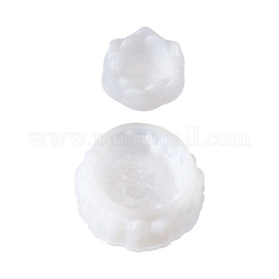 2pcs Trinket Container Mold Silicone Flower Ring Holder Resin Mold