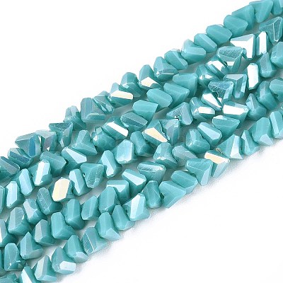 Гальванические непрозрачные стеклянные бусины GLAA-N022-4mm-19-1