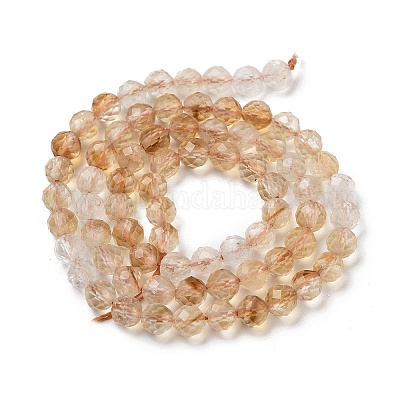 Природный цитрин бисер нитей G-B088-C17-05-1