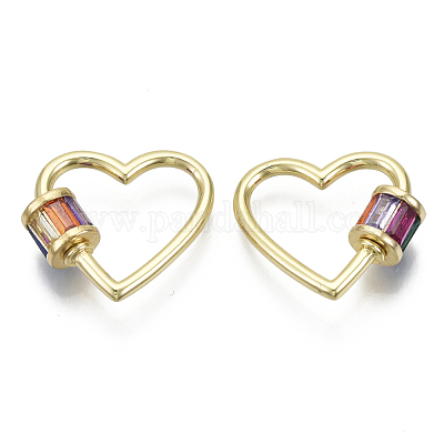 Латунь микропаве кубический цирконий винт карабин подвески с замком ZIRC-N039-021-NF-1