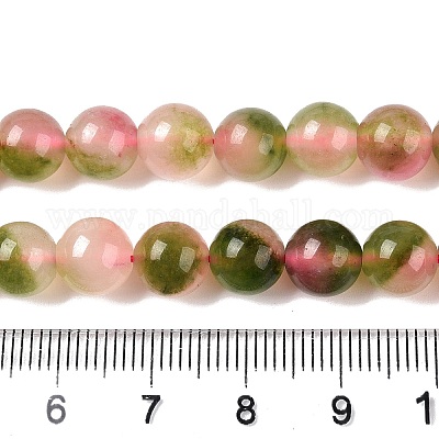 Окрашенные природные белый нефрит бисер пряди G-T138-8mm-210-18-1