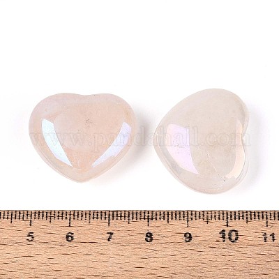 Гальванизированные натуральные необработанные сердца из розового кварца G-N349-06A-1