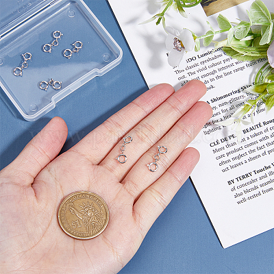 6 шт. 925 двойных пружинных кольца из стерлингового серебра STER-DC0001-17P-1