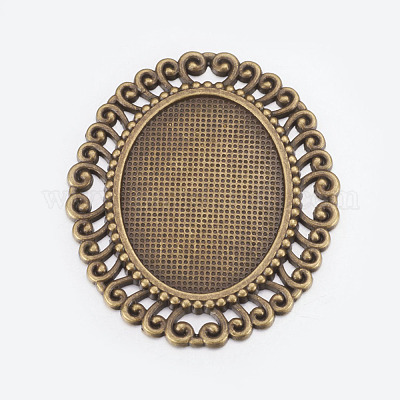 Тибетского стиля кабошон разъем сеттинг TIBEP-EA094YKG-AB-LF-1