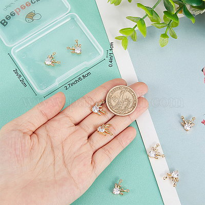 10 шт. Рождественские латунные подвески с микропаве из кубического циркония KK-BBC0005-31-1